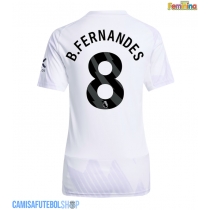 Camisa de time de futebol Manchester United Bruno Fernandes #8 Replicas 2º Equipamento Feminina 2025-26 Manga Curta